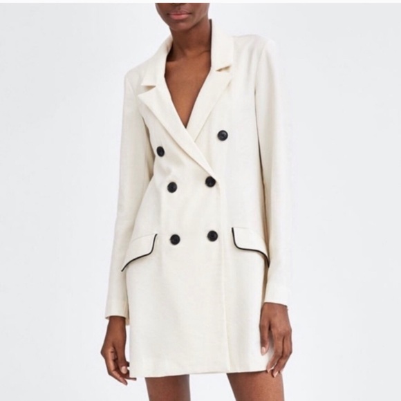 zara white blazer dress